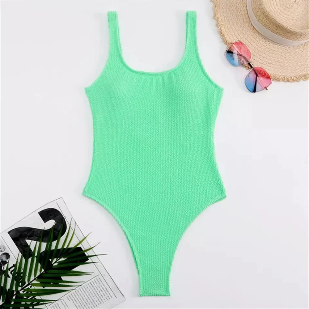 Neon Green One Piece Swimsuit - Picture 2 of 4